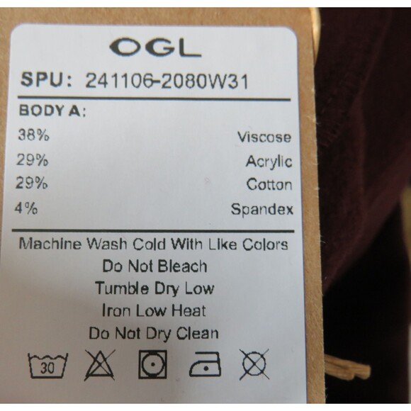 OGL EcoMousse MaxWarm Cozy Thermal Brushed High Waist Flare Pants Berry Sz M - Picture 7 of 13